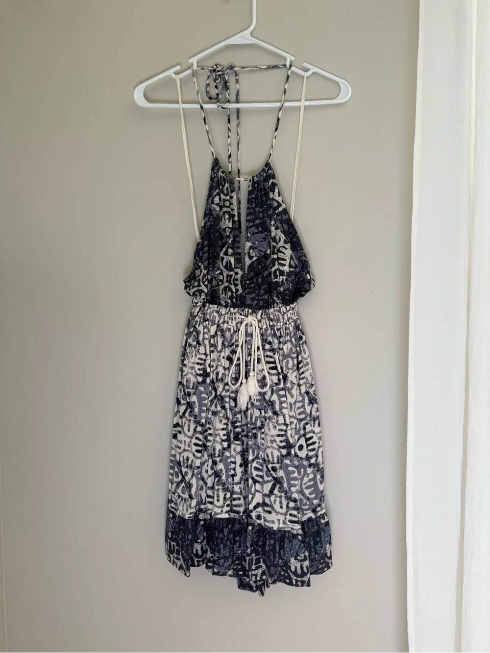 Free People Blue and White Halter Summer Dress - Picture 3 of 5